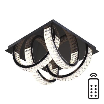 Zuma Line - Lampada da soffitto in cristallo dimmerabile LED/23,5W/230V 2700-6000K nero con telecomando
