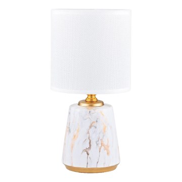 Zuma Line - Lampada da tavolo 1xE14/40W/230V bianco/oro/decorazione in marmo