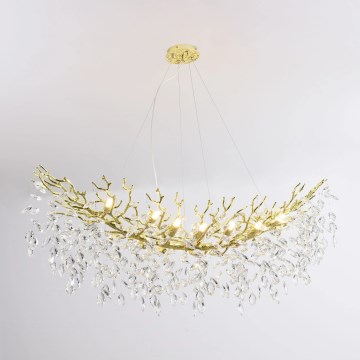 Zuma Line - Lampadario a sospensione con cavi 14xG9/3,5W/230V 115x40 cm dorato