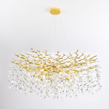 Zuma Line - Lampadario a sospensione con cavi 14xG9/3,5W/230V Ø 100 cm oro