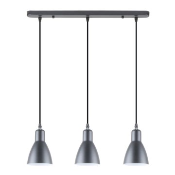 Zuma Line - Lampadario a sospensione con filo 3xE27/40W/230V antracite