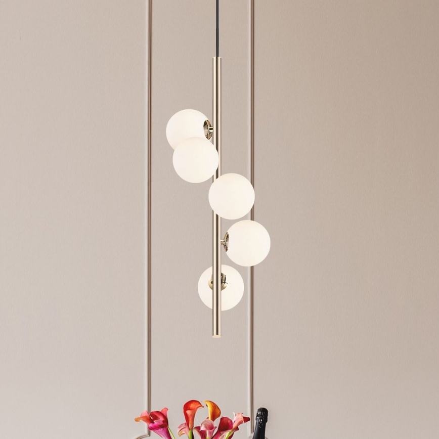 Zuma Line - Lampadario a sospensione con filo 5xG9/4W/230V oro