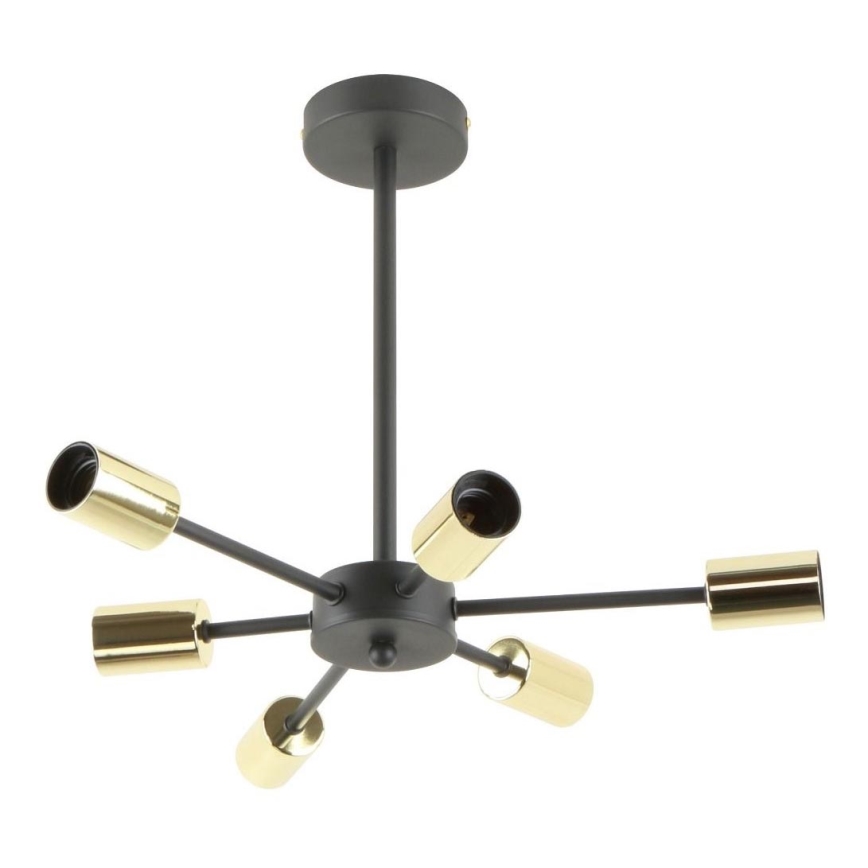 Zuma Line - Lampadario a sospensione con supporto rigido 6xE27/40W/230V nero/oro