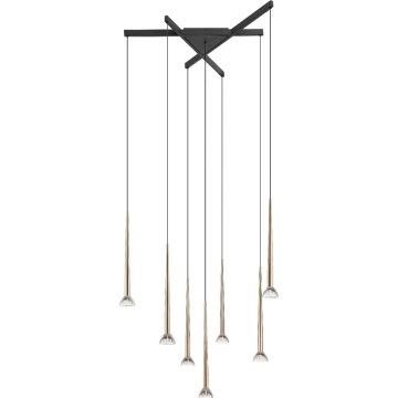 Zuma Line - Lampadario LED a sospensione con cavo 7xLED/6W/230V nero/oro