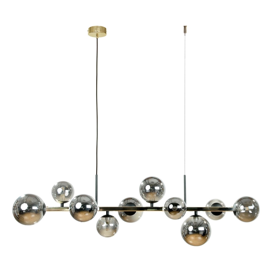 Zuma Line - Lampadario sospeso a cavo 10xG9/8W/230V oro/nero fumé