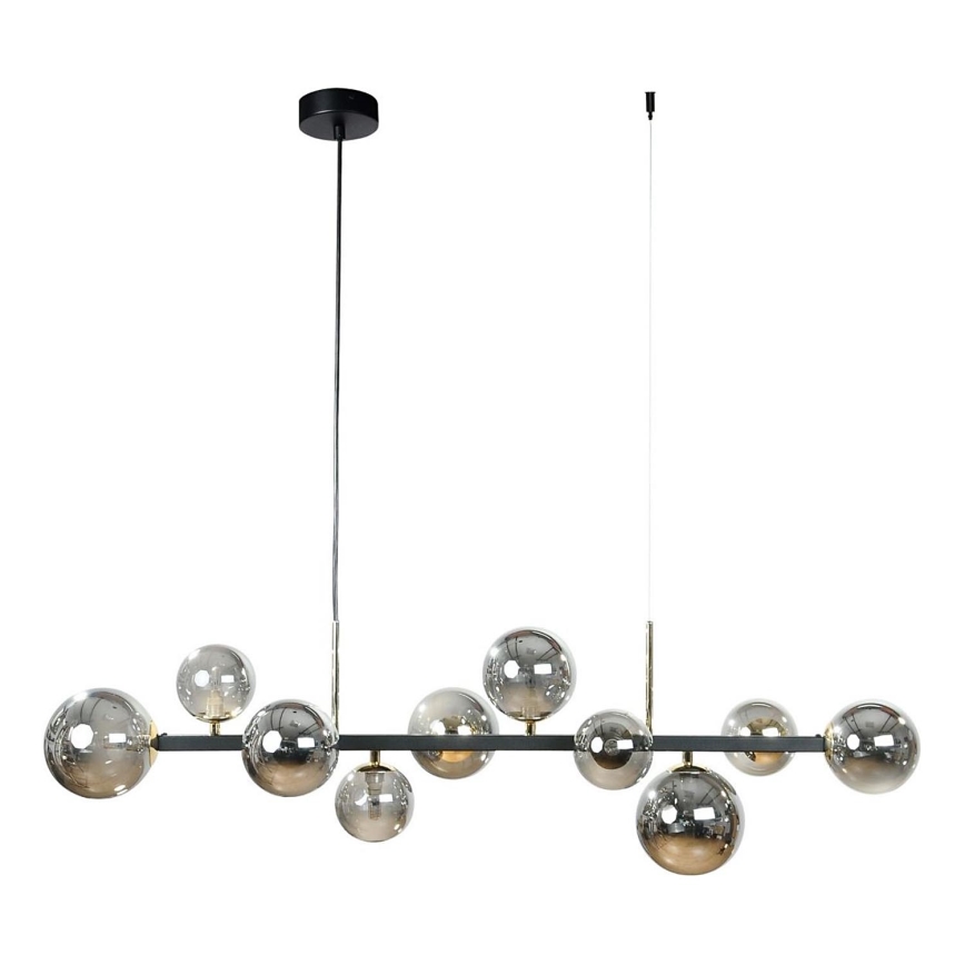 Zuma Line - Lampadario sospeso con cavi 10xG9/8W/230V nero/nero fumé