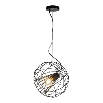 Zuma Line - Lampadario su corda 1xE27/60W/230V nero