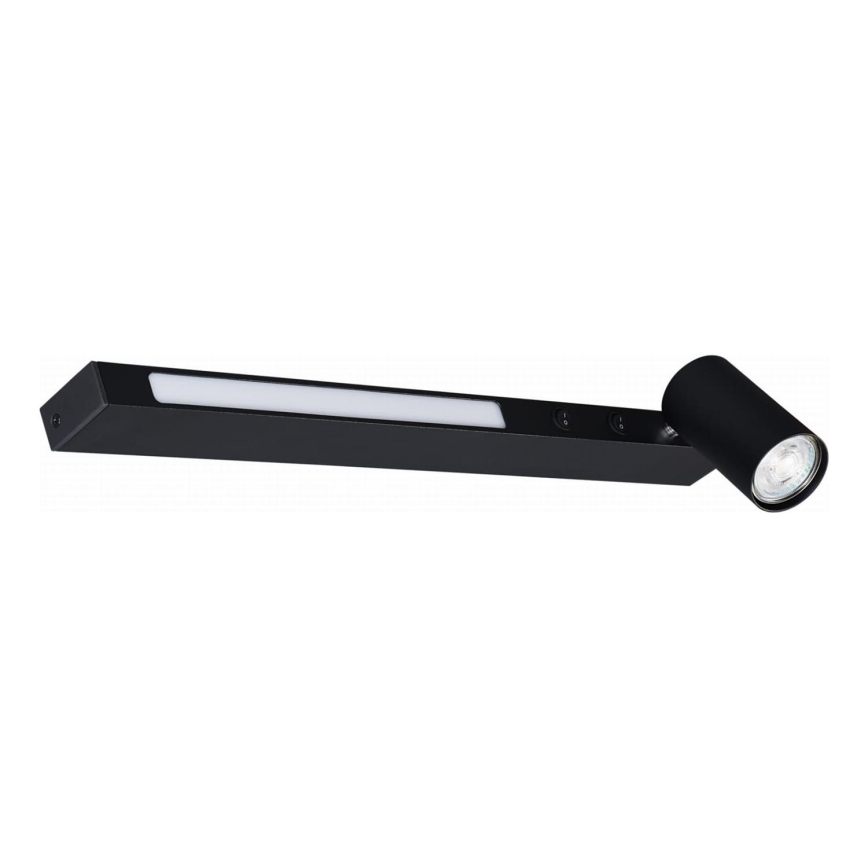 Zuma Line - Luce Spot da parete a LED 1xGU10/5W/230V + LED/8W nero