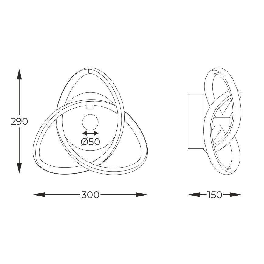 Zuma Line - Applique a LED LED/14W/230V nero/oro