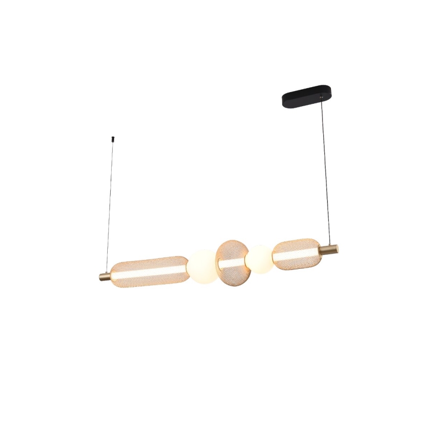 Zuma Line - Lampadario LED dimmerabile a sospensione con cavo LED/27W/230V 3000-5700K oro + telecomando