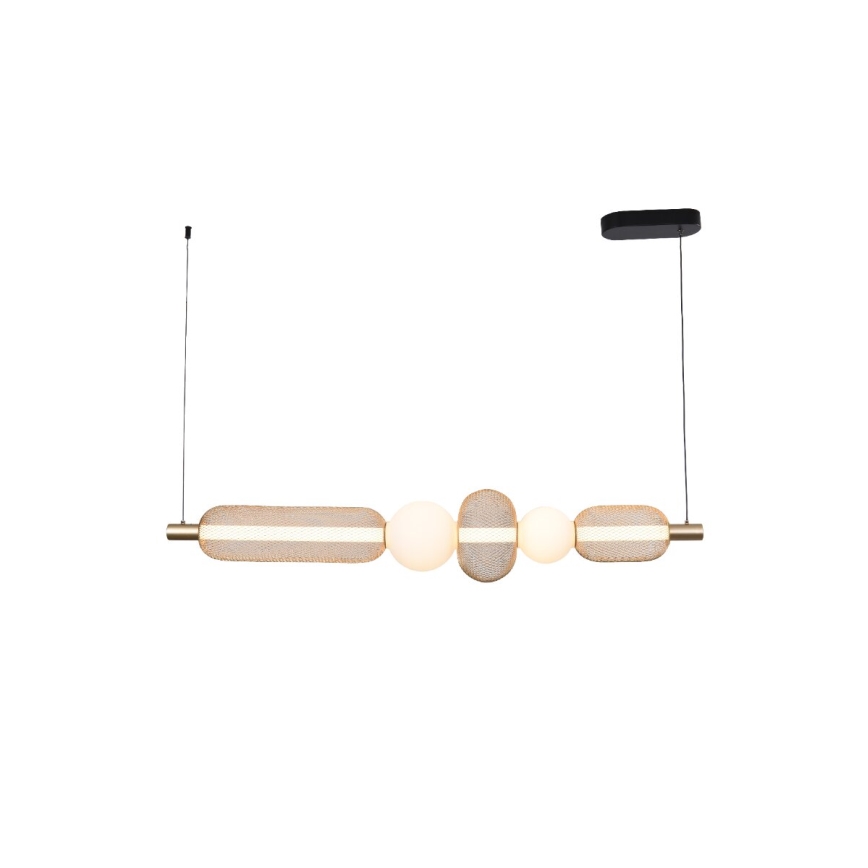 Zuma Line - Lampadario LED dimmerabile a sospensione con cavo LED/27W/230V 3000-5700K oro + telecomando