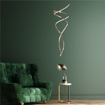 Zuma Line - Lampadario a sospensione con filo LED dimmerabile LED/68W/230V 3000/4000/6000K Oro rosa + telecomando