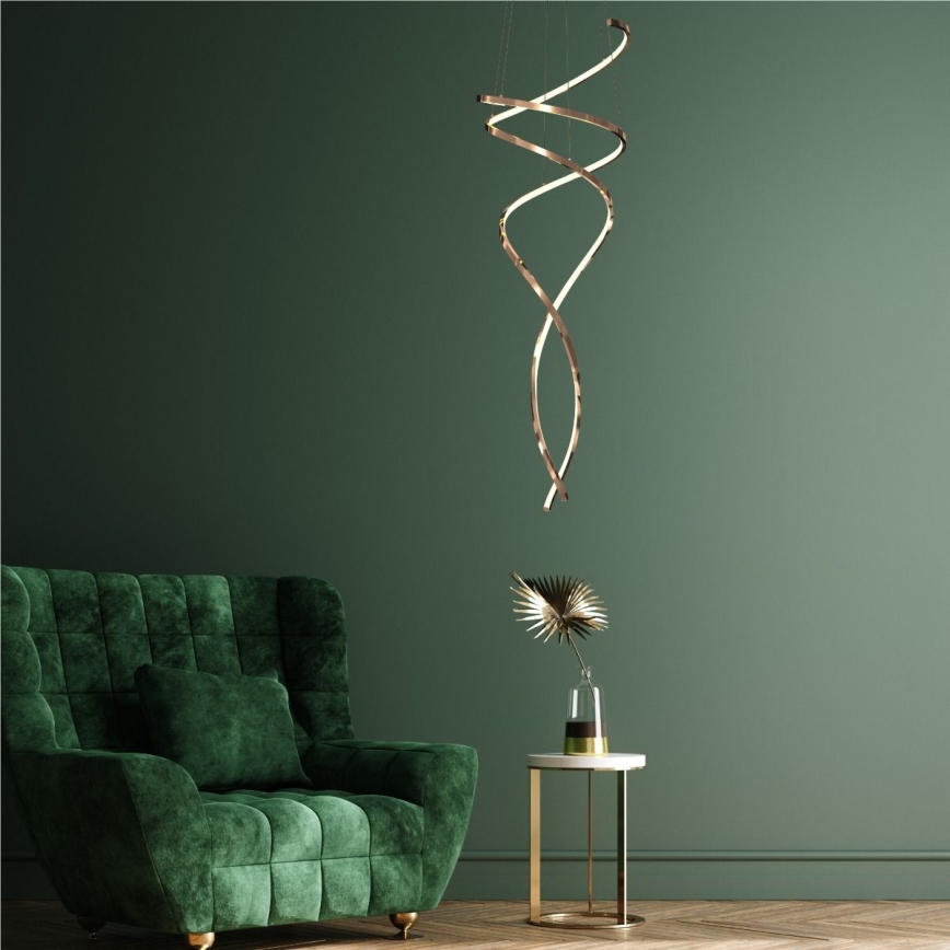 Zuma Line - Lampadario a sospensione con filo LED dimmerabile LED/68W/230V 3000/4000/6000K Oro rosa + telecomando