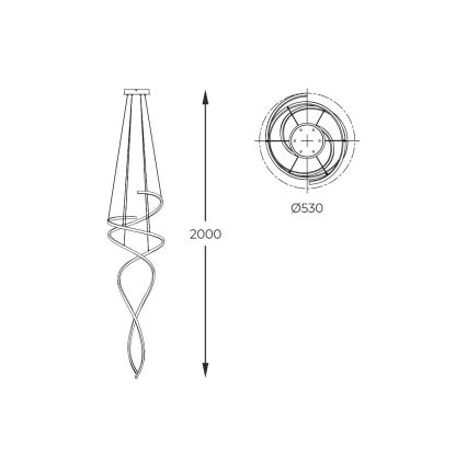 Zuma Line - Lampadario a sospensione con filo LED dimmerabile LED/68W/230V 3000/4000/6000K Oro rosa + telecomando