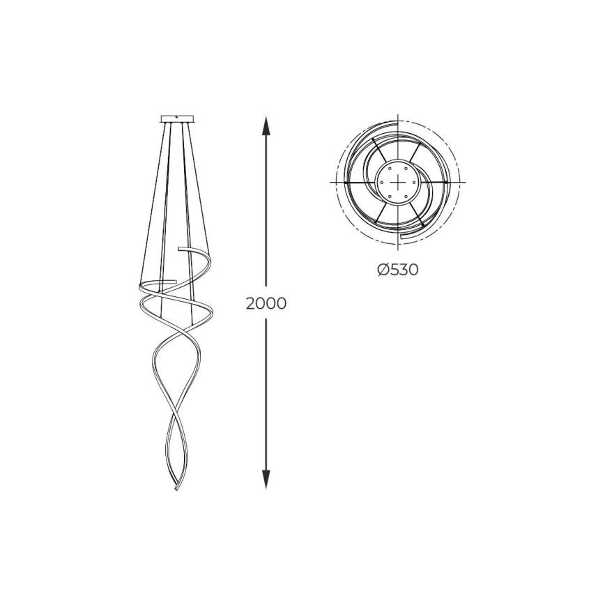 Zuma Line - Lampadario a sospensione con filo LED dimmerabile LED/68W/230V 3000/4000/6000K Oro rosa + telecomando