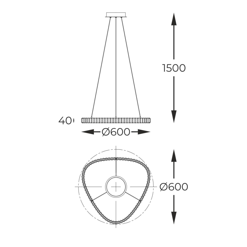 Zuma Line - Lampadario a sospensione in cristallo dimmerabile a LED su cavo LED/25W/230V 2700-6000K + telecomando