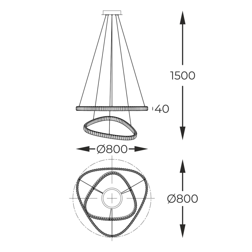 Zuma Line - Lampadario a cristalli dimmerabile a LED su cavo LED/36W/230V 2700-6000K + telecomando