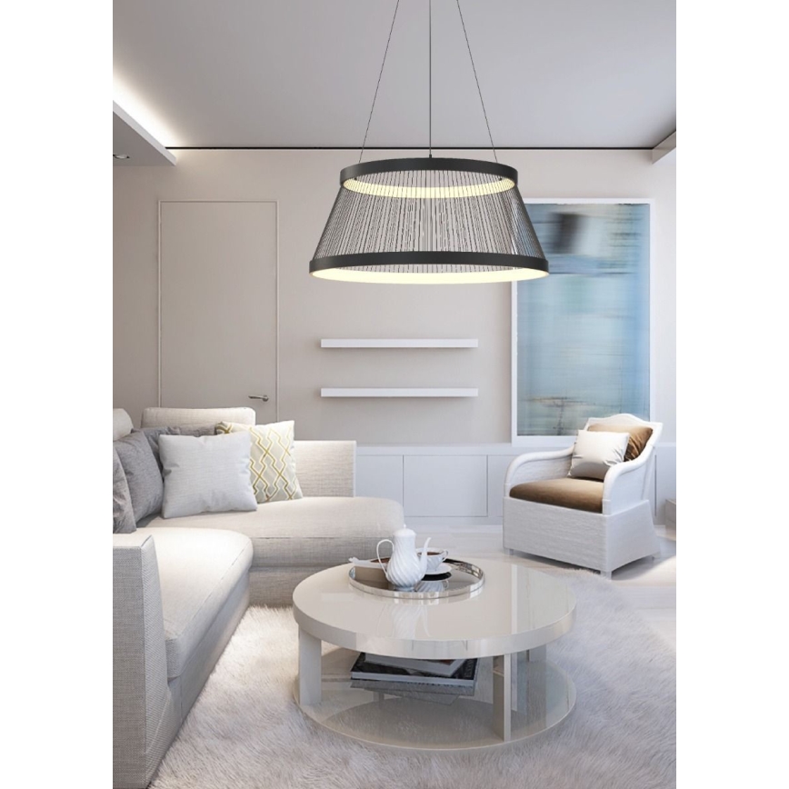 Zuma Line - Lampadario a sospensione con filo LED dimmerabile LED/53W/230V 2700-6000K nero + telecomando