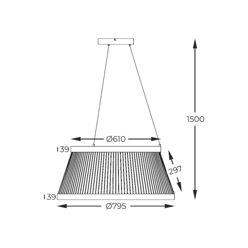 Zuma Line - Lampadario a sospensione con filo LED dimmerabile LED/53W/230V 2700-6000K nero + telecomando