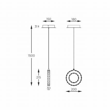 Zuma Line - Lampadario a sospensione LED dimmerabile con cavo LED/10W/230V, oro