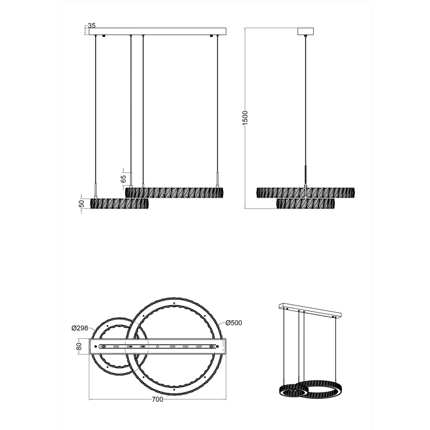 Zuma Line - Lampada a sospensione con cavo LED/36W/230V oro rosa