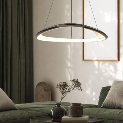 Zuma Line - Lampadario a sospensione con filo LED dimmerabile LED/34W/230V 3000K nero cromo lucido