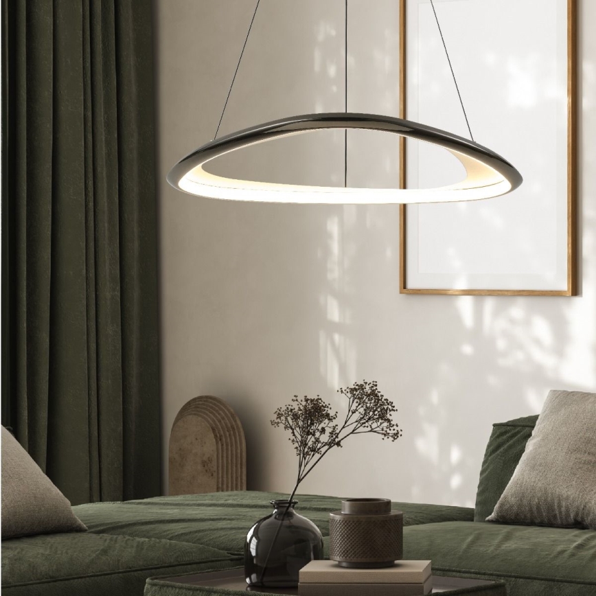 Zuma Line - Lampadario a sospensione con filo LED dimmerabile LED/34W/230V 3000K nero cromo lucido