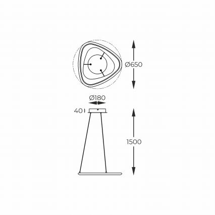 Zuma Line - Lampadario a sospensione con filo LED dimmerabile LED/34W/230V 3000K nero cromo lucido