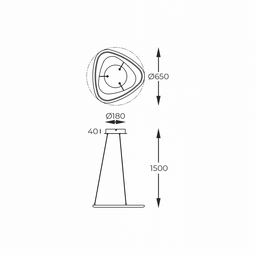 Zuma Line - Lampadario a sospensione con filo LED dimmerabile LED/34W/230V 3000K nero cromo lucido