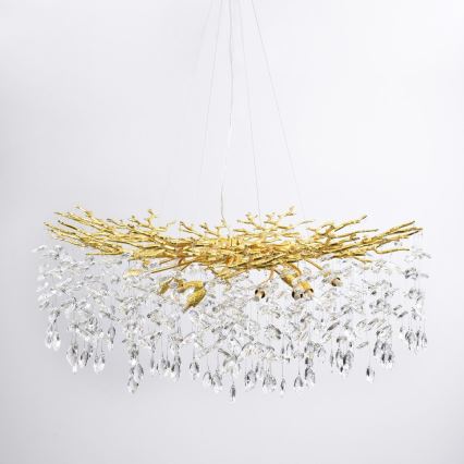 Zuma Line - Lampadario a sospensione con cavi 14xG9/3,5W/230V Ø 100 cm oro