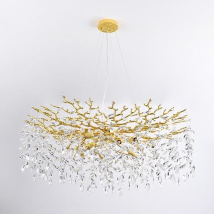 Zuma Line - Lampadario a sospensione con cavi 14xG9/3,5W/230V Ø 100 cm oro