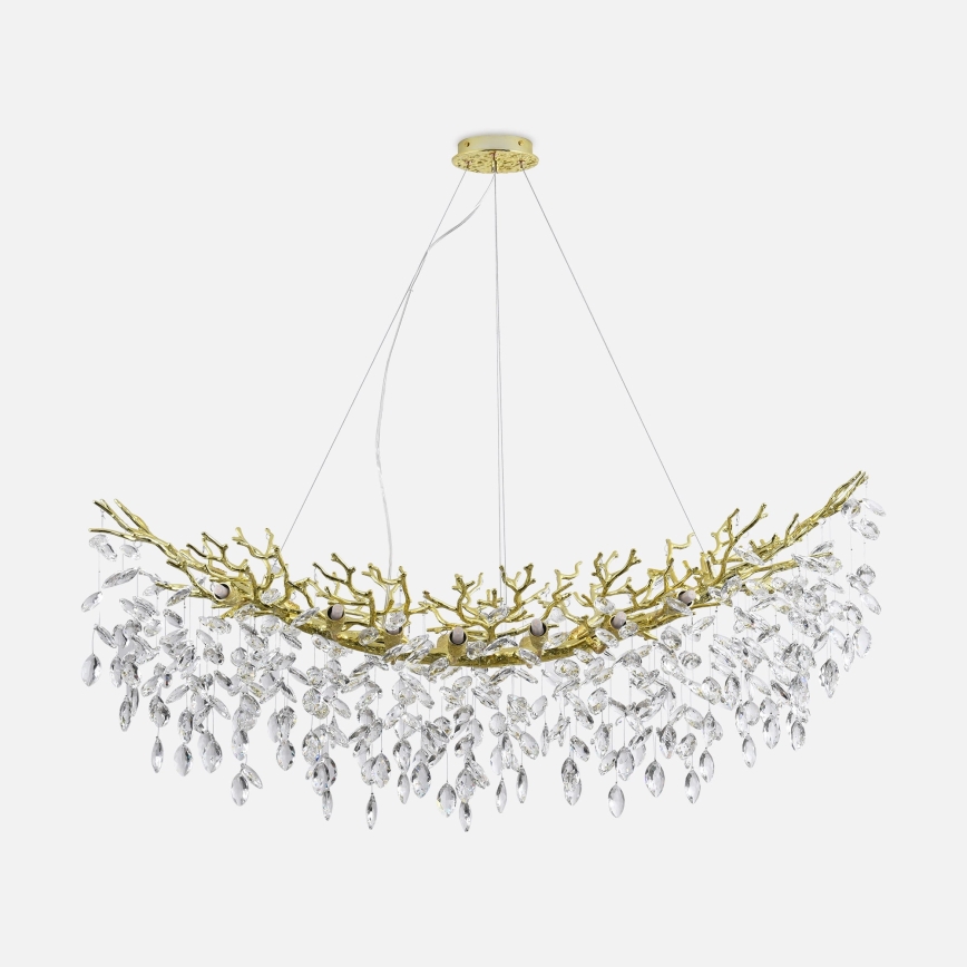 Zuma Line - Lampadario a sospensione con cavi 14xG9/3,5W/230V 115x40 cm dorato