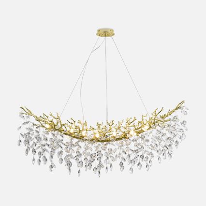 Zuma Line - Lampadario a sospensione con cavi 14xG9/3,5W/230V 115x40 cm dorato