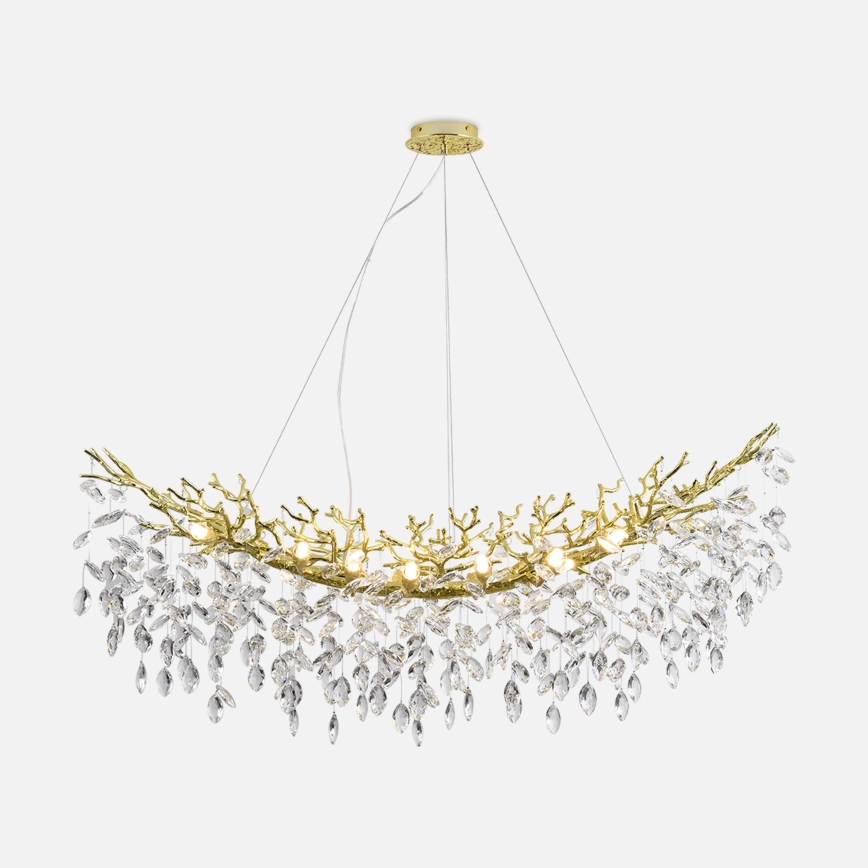 Zuma Line - Lampadario a sospensione con cavi 14xG9/3,5W/230V 115x40 cm dorato
