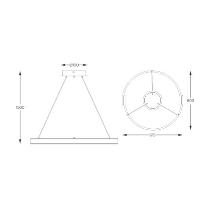 Zuma Line - Lampadario a sospensione con filo LED dimmerabile LED/30W/230V nero/oro
