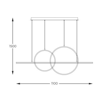 Zuma Line - Lampadario a sospensione con filo LED dimmerabile LED/34W/230V oro