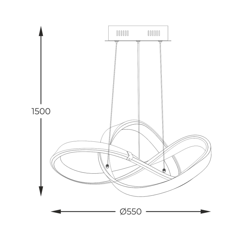 Zuma Line - Lampadario dimmerabile a LED su cavo LED/44W/230V nero