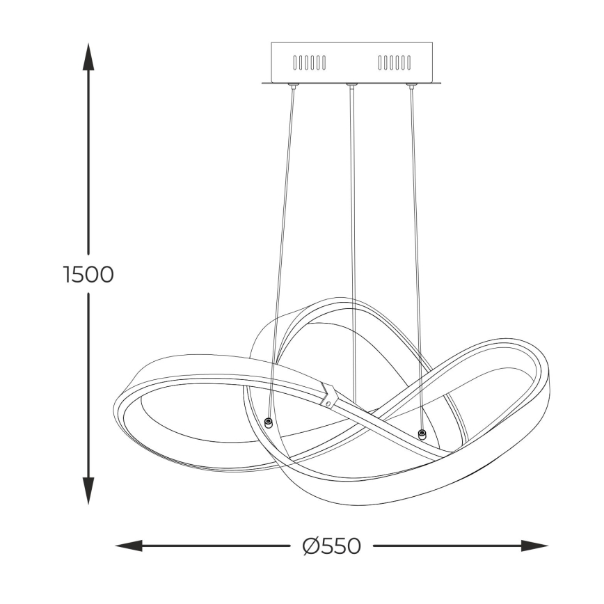 Zuma Line - Lampadario dimmerabile a LED su cavo LED/44W/230V nero/oro