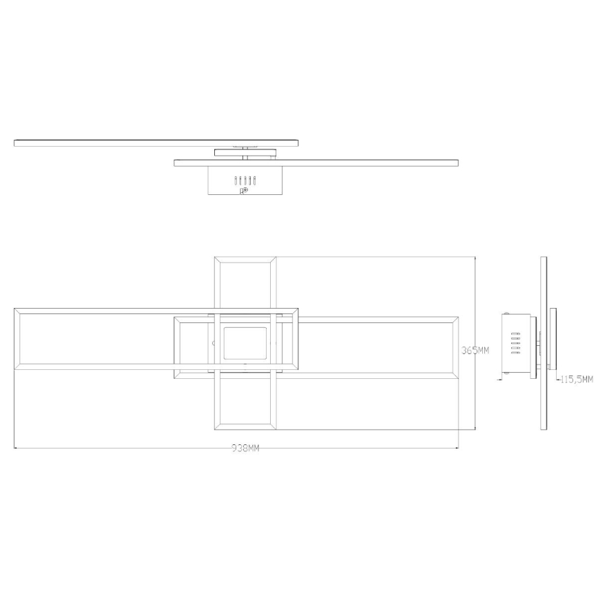 Zuma Line - Plafoniera LED dimmerabile LED/55W/230V 3000-6000K nero + telecomando