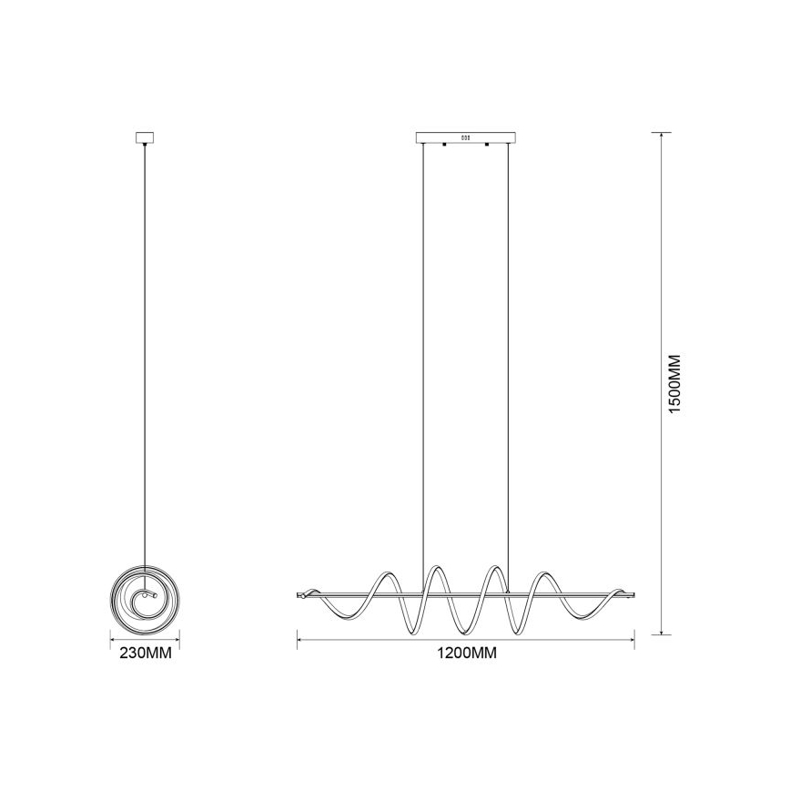 Zuma Line - Lampadario a sospensione con cavo LED/60W/230V nero