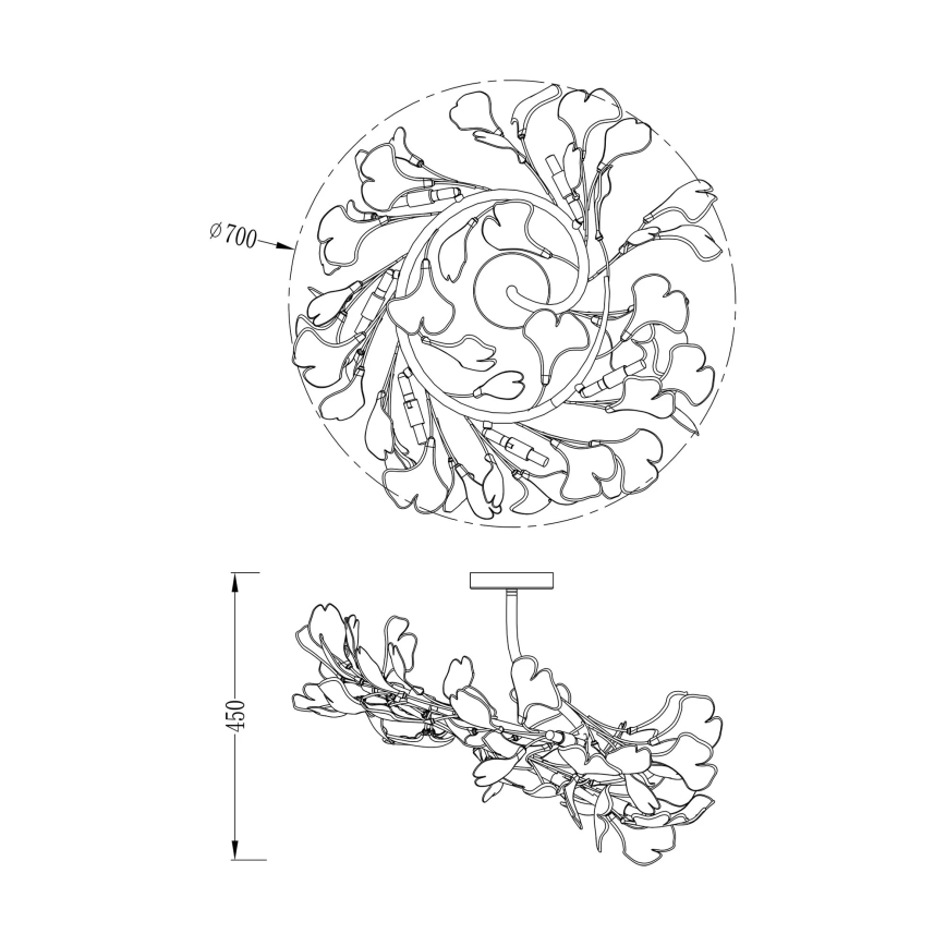 Zuma Line - Lampadario a plafone 6xG9/42W/230V Ø 70 cm dorato