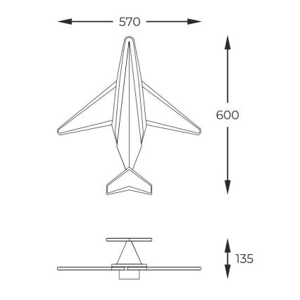 Zuma Line - LED Dimmerabile Applique per bambini LED/24W/230V airplane