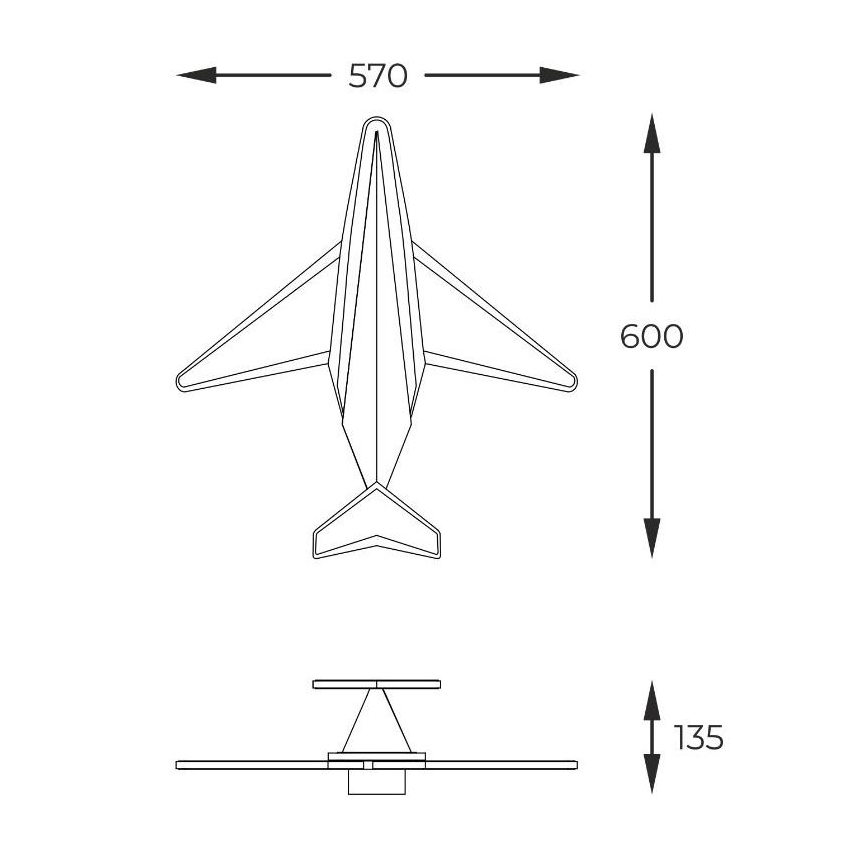 Zuma Line - LED Dimmerabile Applique per bambini LED/24W/230V airplane