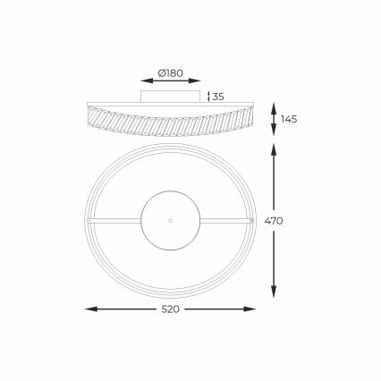 Zuma Line - Plafoniera dimmerabile a LED 36W/230V Ø 52 cm oro rosa