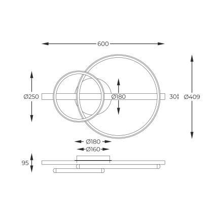 Zuma Line - Lampadario LED da soffitto dimmerabile LED/17W/230V