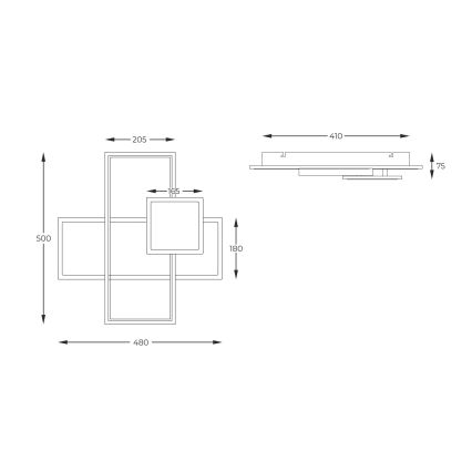 Zuma Line - Plafoniera LED dimmerabile LED/46W/230V nero