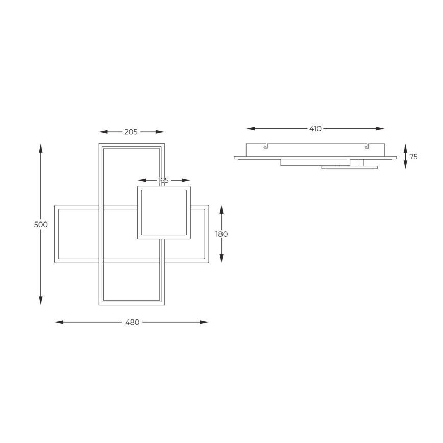 Zuma Line - Plafoniera LED dimmerabile LED/46W/230V nero