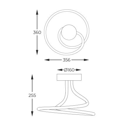 Zuma Line - Lampadario a plafone LED dimmerabile LED/26W/230V nero