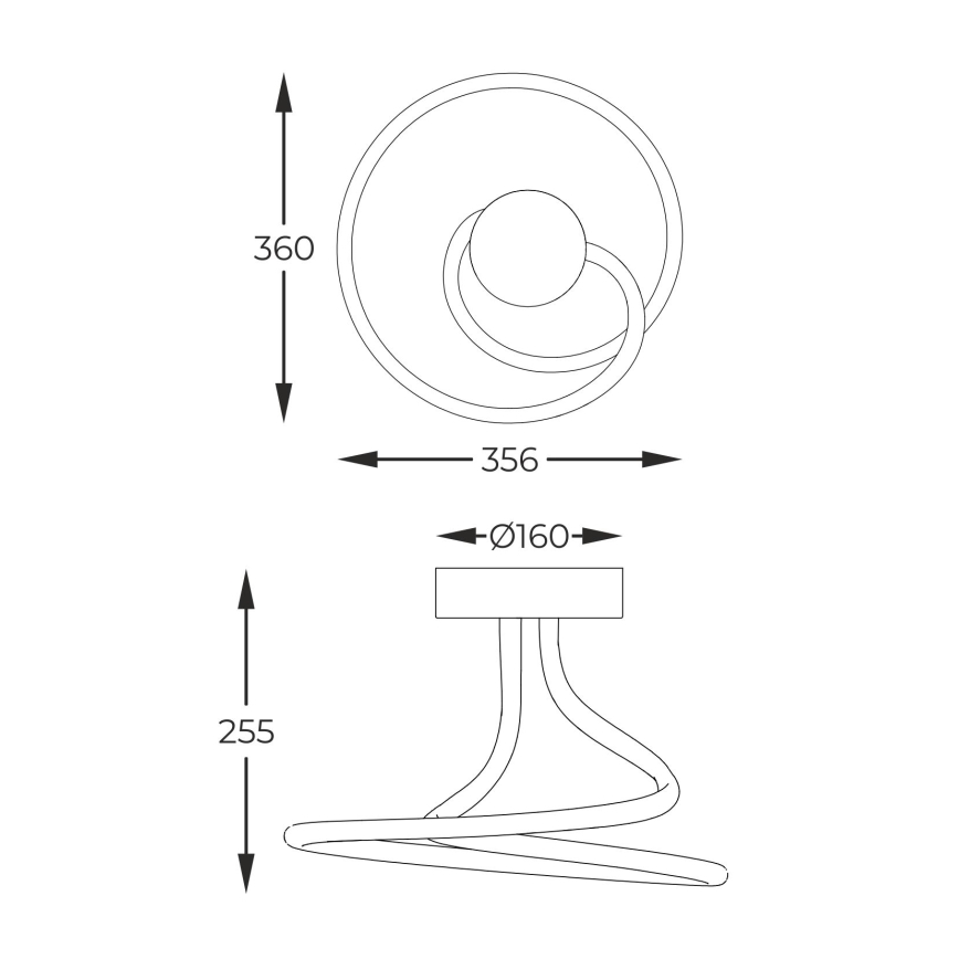 Zuma Line - Lampadario a plafone LED dimmerabile LED/26W/230V nero