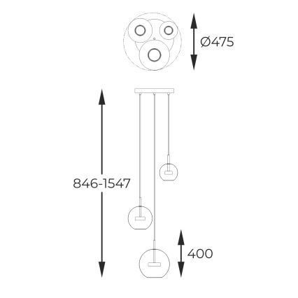 Zuma Line - Lampadario LED a sospensione con filo 3xLED/5W/230V cromo lucido